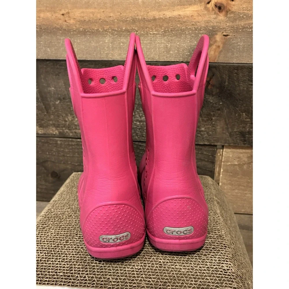 Children's Crocs Handle it Rain Boots Pink Kids' Size 1 (J1)‎